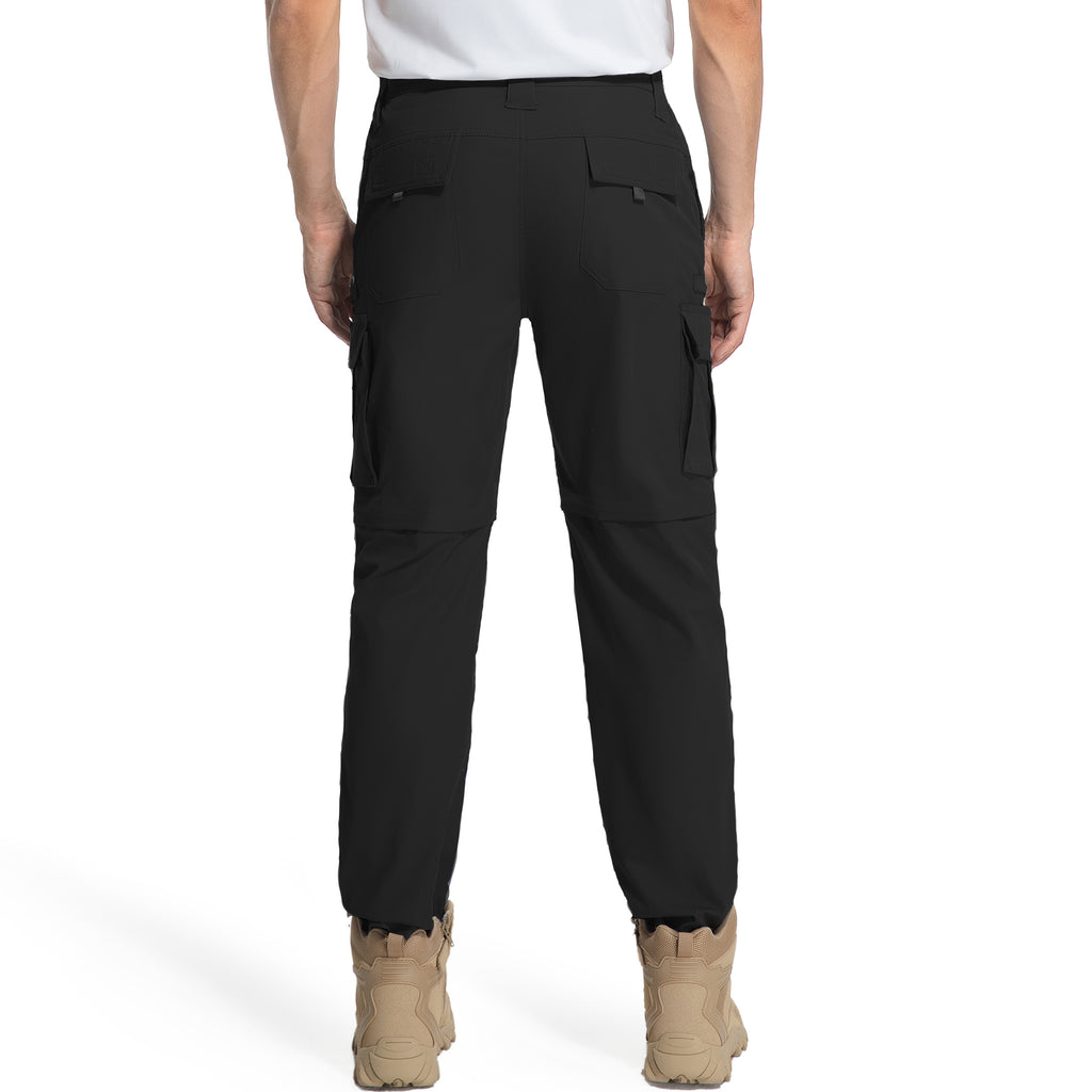 Men's Convertible Hiking Zipper Pants, Lightweight Quick-drying Work Pants, Suitable For Fishing, With 9 Pockets