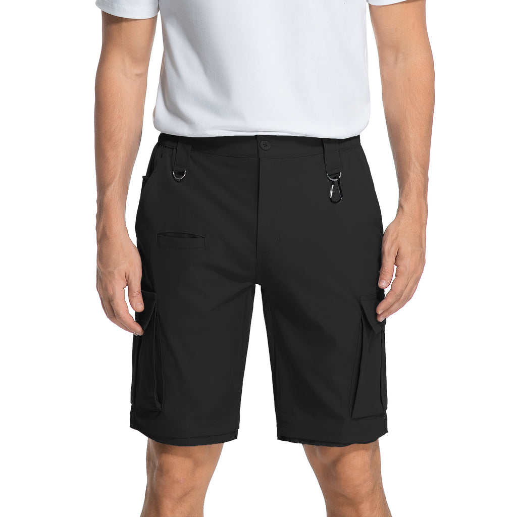 Men's Convertible Hiking Zipper Pants, Lightweight Quick-drying Work Pants, Suitable For Fishing, With 9 Pockets